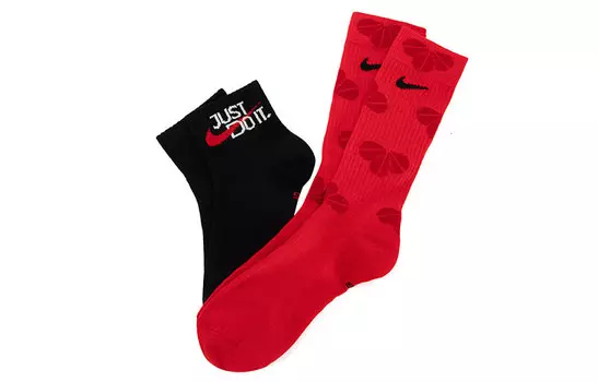Носки унисекс до середины голени Nike, 2 Pack (Black+Red)