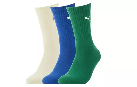 Носки унисекс до середины икры Puma, цвет Blue/White/Green
