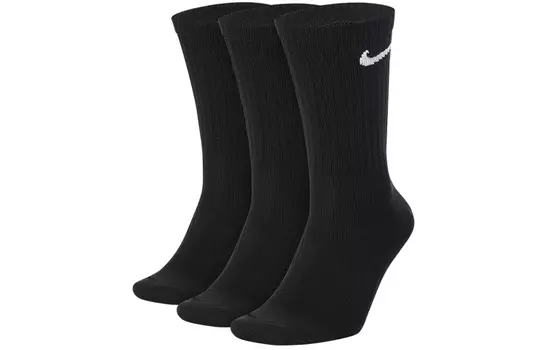 Носки унисекс Nike до середины икры 3 пары, черный