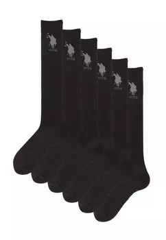 Носки выше колена 6 PACK LOGO SOLID U.S. Polo Assn., черный