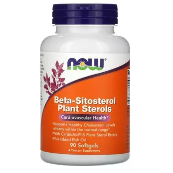 Now Foods Комплекс растительных стеролов содержащих бета-ситостерол (Beta-Sitosterol Plant Sterols) 90 мягких таблеток