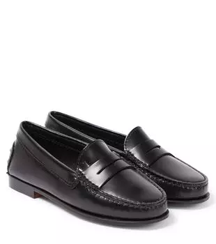 Новые кожаные лоферы citta Tod'S Junior, черный