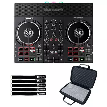 Numark Party Mix Live Встроенное световое шоу и динамики DJ-контроллер с чехлом Numark Party Mix Live Built In Light Show & Speakers DJ Controller w Case