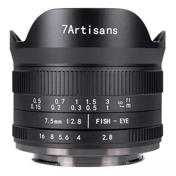 Объектив 7Artisans 7.5mm f/2.8 II Fisheye, Sony E Mount, черный