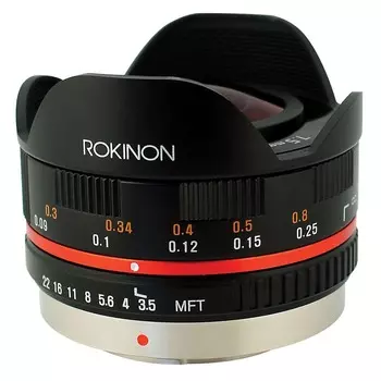 Объектив Rokinon 7.5mm f/3.5 Ultra Wide-Angle Fisheye, Micro 4/3 Mount, черный