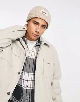 Объемная шапка-бини Jack & Jones из тонкой пряжи цвета экрю