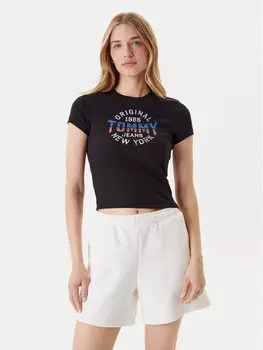 Облегающая футболка DW0DW21421 Tommy Jeans, черный