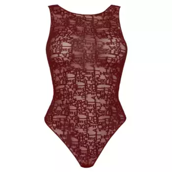Облегающее кружевное боди Elisabetta Franchi, бургунди