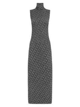 Облегающее платье с водолазкой и монограммой Wolford, черный