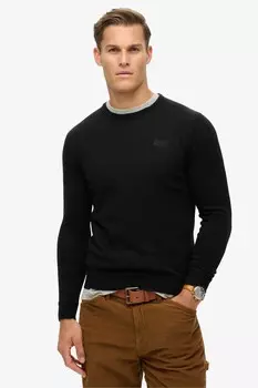 Облегающий джемпер Essential Crew Superdry, черный