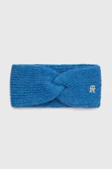 Ободок из смесовой шерсти Tommy Hilfiger, синий
