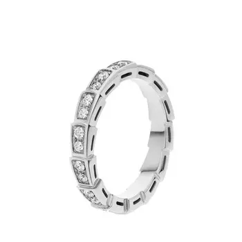 Обручальное кольцо Bvlgari Serpenti Viper, белое золото/бриллианты