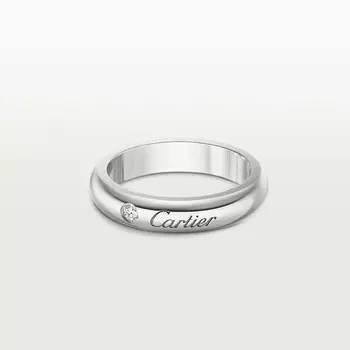 Обручальное кольцо Cartier Alliance C de Cartier, ширина 4 мм, 1 ромб, платина
