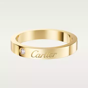 Обручальное кольцо Cartier Alliance C de Cartier, ширина 3 мм, 1 ромб, желтое золото