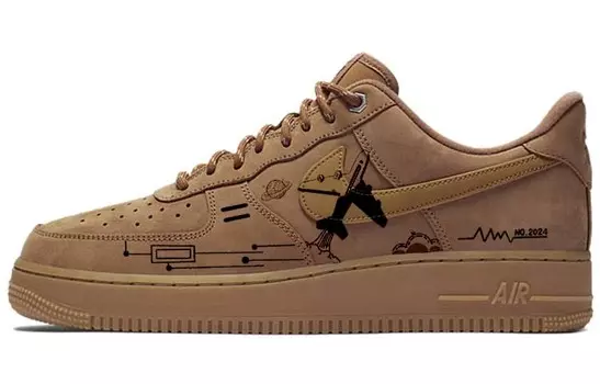 Кастомизированные кроссовки Nike Air Force 1 Unisex, темно-коричневый