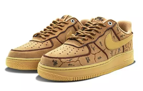 Кастомизированные кроссовки Nike Air Force 1 Skateboarding Shoes Unisex, пшеничный