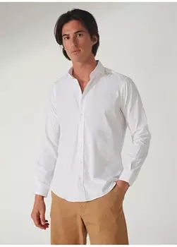 Обычная белая мужская рубашка Slim Fit с классическим воротником Svari