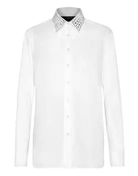 Обычная рубашка Crystal PHILIPP PLEIN, белый