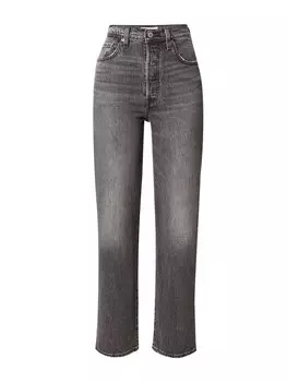 Обычные джинсы LEVI'S Ribcage Straight Ankle, черный деним