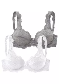 Обычный бюстгальтер PETITE FLEUR, цвет Grey/White