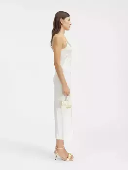 Очаровательное платье с логотипом Ла-роб Нотте Jacquemus, белый