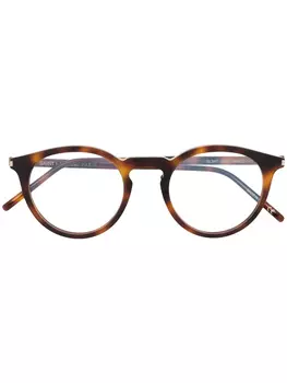 Очки 347 в круглой оправе Saint Laurent Eyewear, коричневый