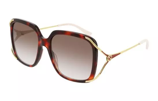 Очки солнцезащитные Gucci Unisex, коричневый / золотой