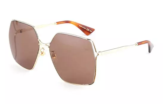 Очки солнцезащитные Gucci Unisex, золотой / коричневый