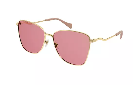 Очки солнцезащитные Gucci Unisex, золотой / розовый