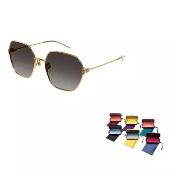 Очки солнцезащитные женские Gucci Hexagonal, золотой