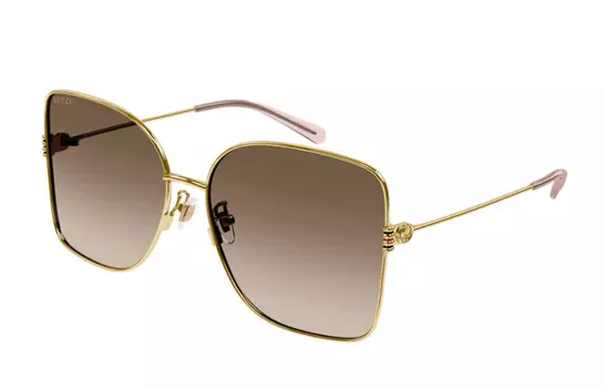 Очки солнцезащитные женские Gucci Rectangle, золотой