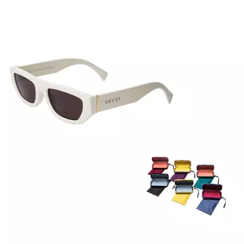 Очки солнцезащитные женские Gucci Rectangular-Frame, белый