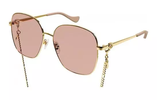 Очки солнцезащитные женские Gucci, розовый / золотой