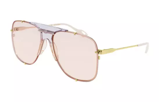 Очки солнцезащитные женские Gucci, розовый / золотой / белый
