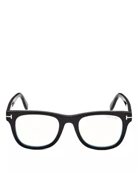 Очки Tom Ford Shiny Blonde Havana Square Blue Light, 50 мм, черный