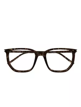 Очки в геометрической оправе Saint Laurent Eyewear, коричневый