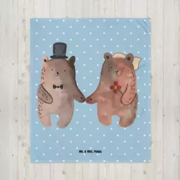 Одеяло Mr. & Mrs. Panda, синий
