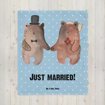 Одеяло Mr. & Mrs. Panda, синий