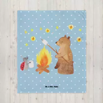 Одеяло Mr. & Mrs. Panda, синий