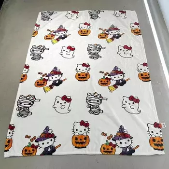 Одеяло плюшевое Hello Kitty, белый