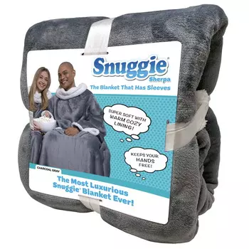 Одеяло с рукавами Snuggie Sherpa, черный