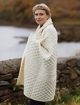 Одеяло шерстяное Aran Woolen Mills, белый