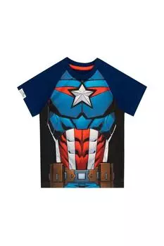 Одевающаяся футболка «Капитан Америка» Marvel, синий