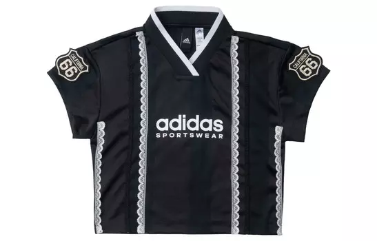 Одежда Укороченный топ женский черный Adidas