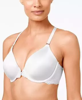 Один Fab Fit кружевной бюстгальтер с Т-образной спинкой, с застежкой спереди, на косточках, с утягивающим эффектом 7112 Maidenform, белый