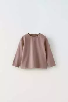Одная футболка среднего веса ZARA, земля
