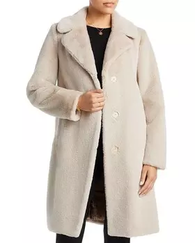 Однобортное пальто из искусственного меха Herno, цвет Tan/Beige