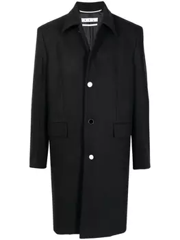 Однобортное пальто из смесовой шерсти Off-White, черный