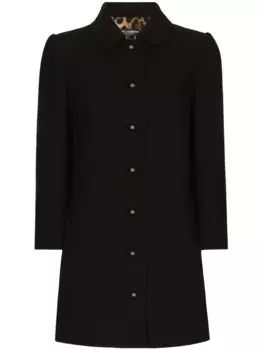 Однобортное пальто с логотипом DOLCE & GABBANA, черный