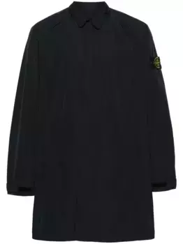 Однобортное пальто с нашивкой Compass Stone Island, синий